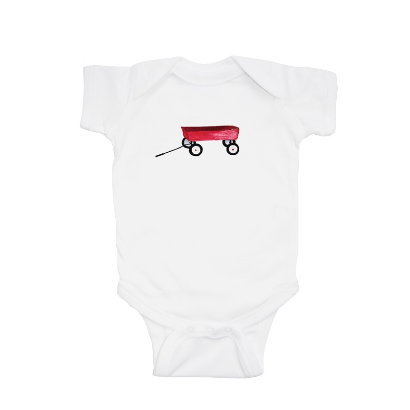 little red wagon baby snap up short sleeve