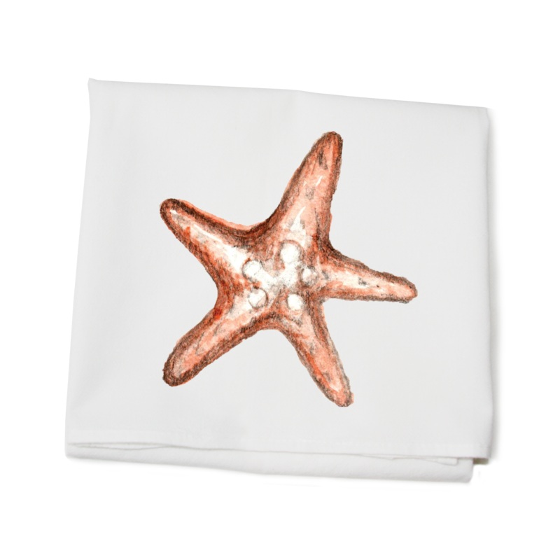 starfish brown flour sack towel