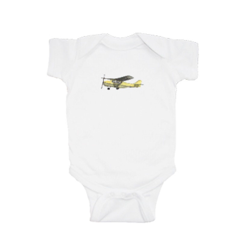 yellow airplane baby snap up short sleeve