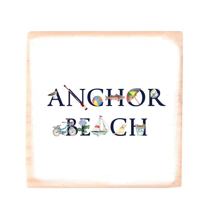 anchor beach square wood block