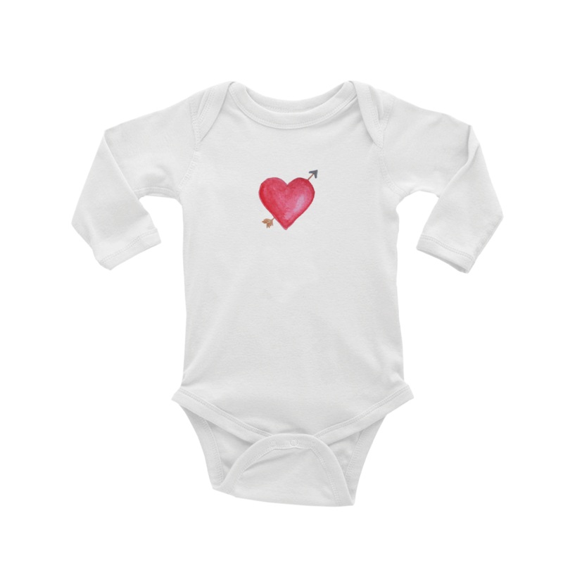 cupid’s arrow baby snap up long sleeve
