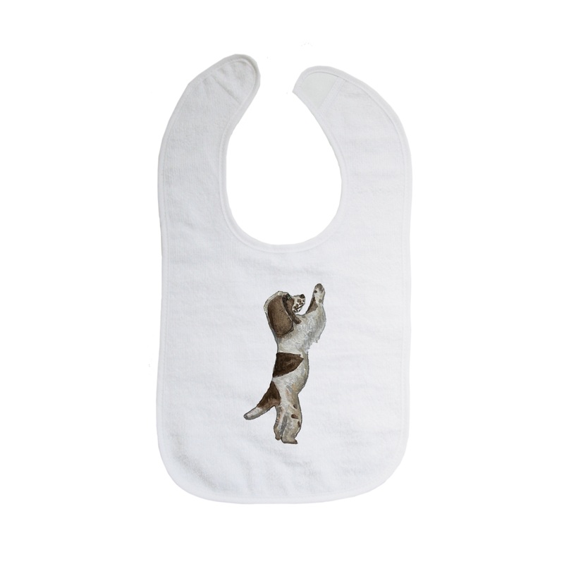 english cocker spaniel on hind legs bib