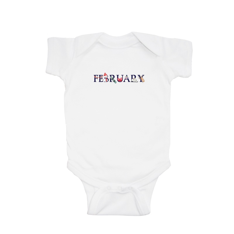february baby snap up short sleeve