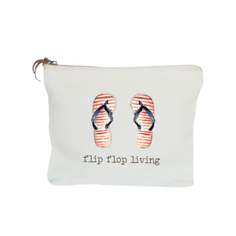 flip flop living zipper pouch
