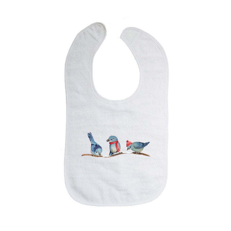 three bluebirds winter bib