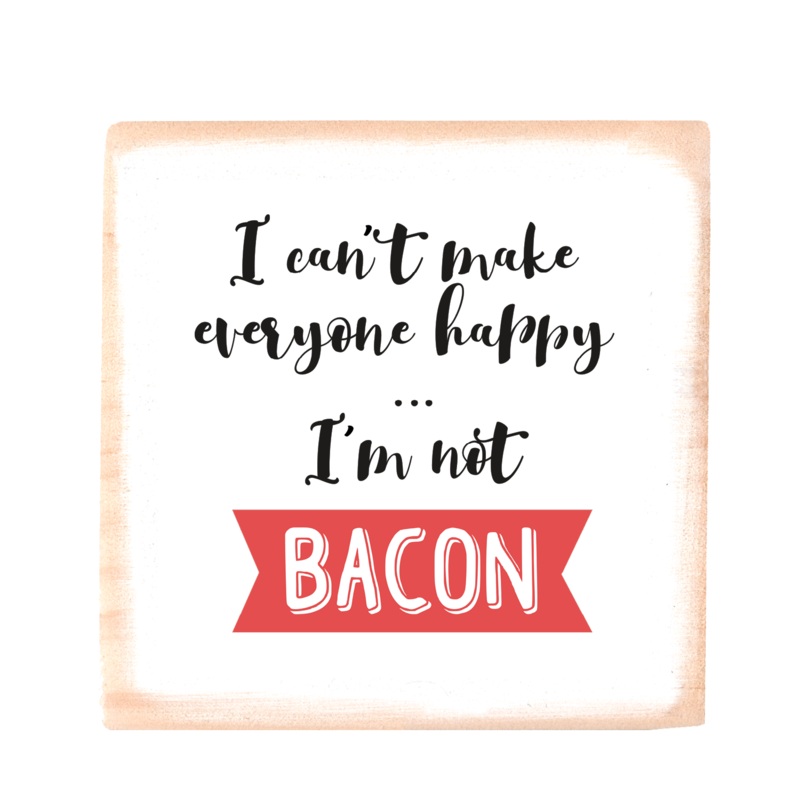 bacon square wood block
