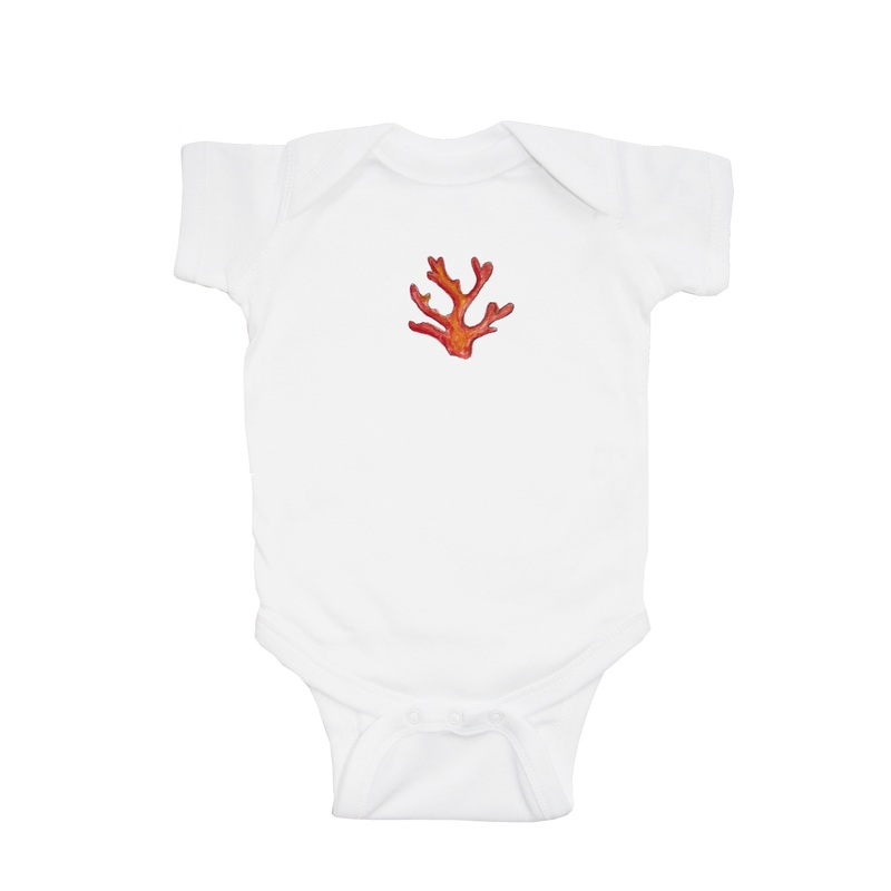 coral orange baby snap up short sleeve