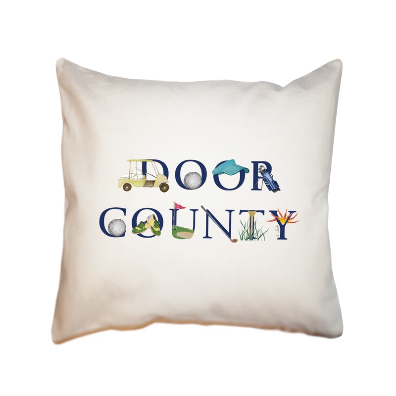 door county golf square pillow