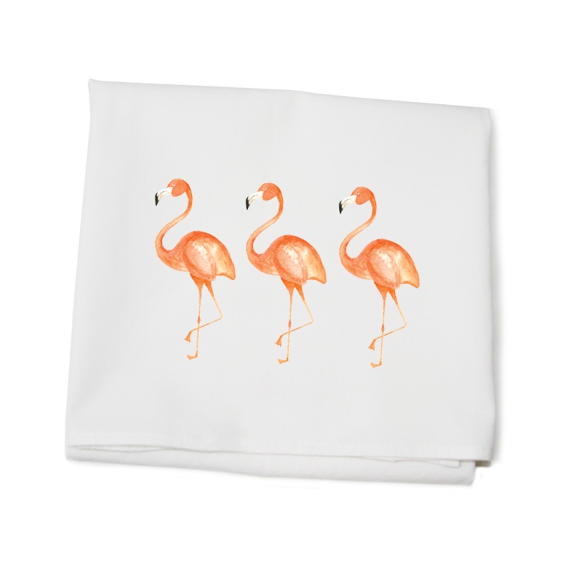 flamingo flour sack towel