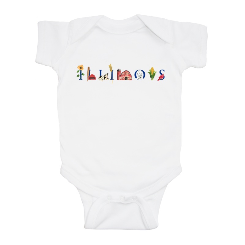 Illinois baby snap up short sleeve
