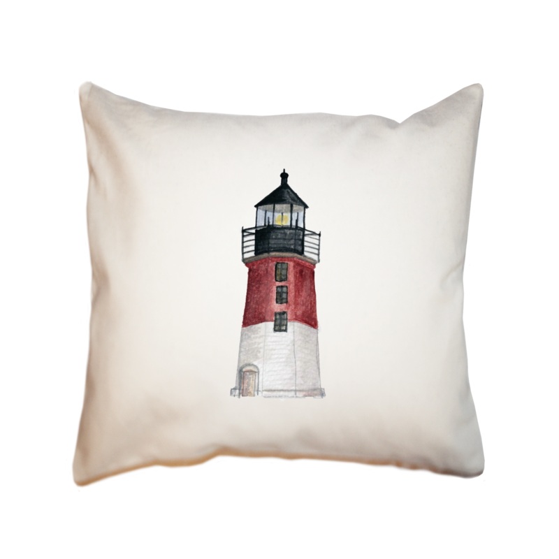 judith point lighthouse narragansett square pillow