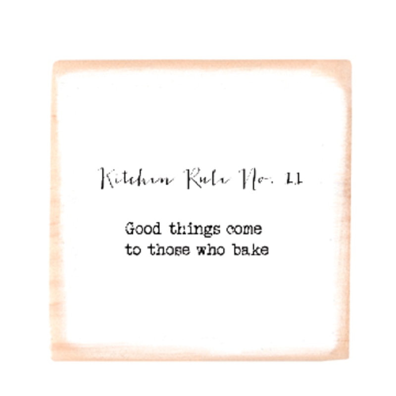 Kitchen rule no 11 square wood block