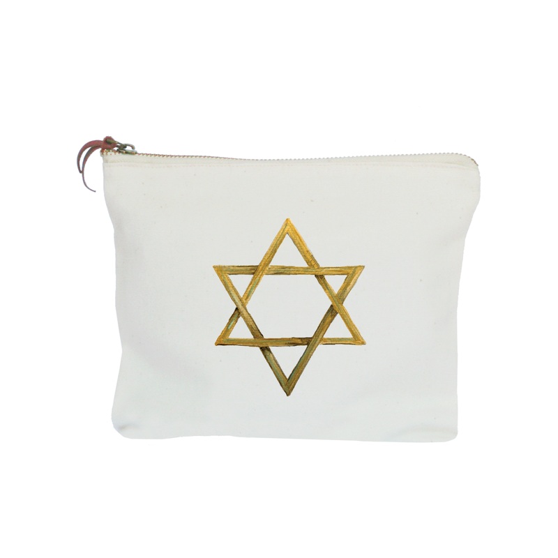 star of david zipper pouch