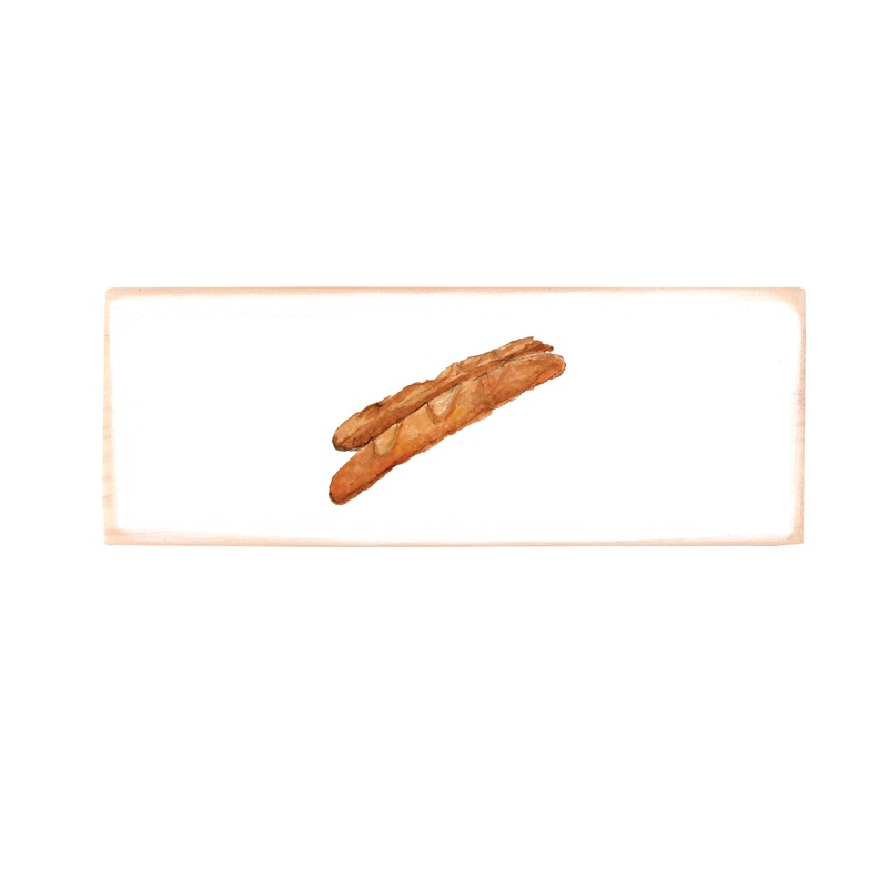 baguette rectangle wood block