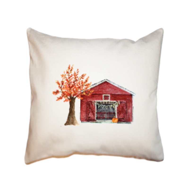 barn fall square pillow