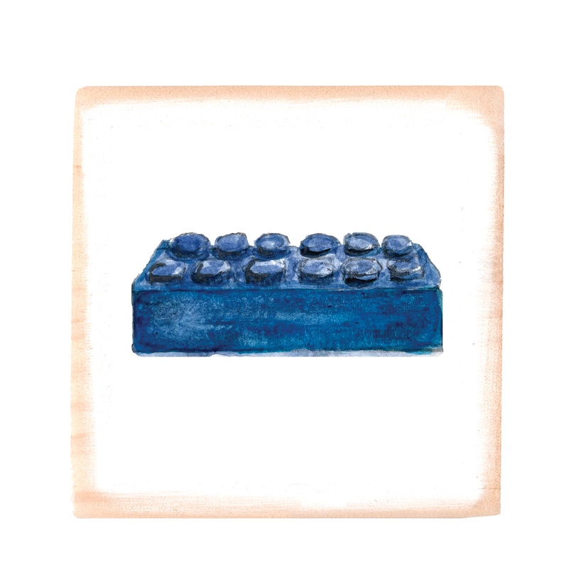 blue building brick square wood block