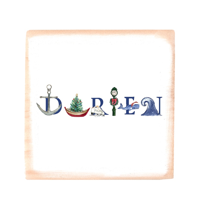 darien winter square wood block