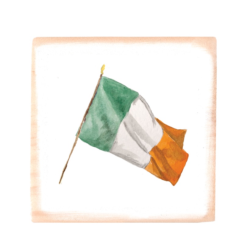 ireland flag square block