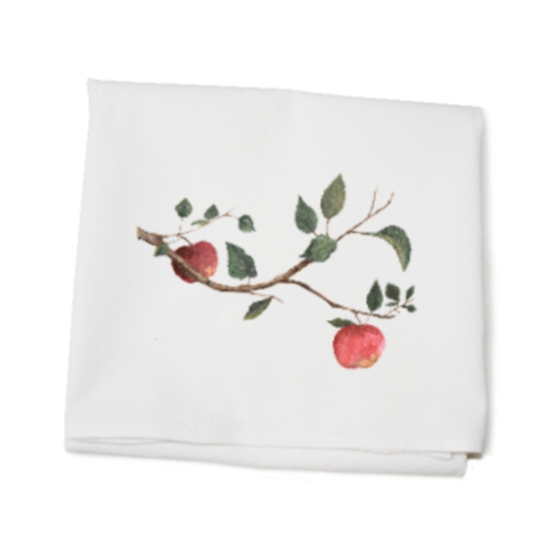 apple branch flour sack towel