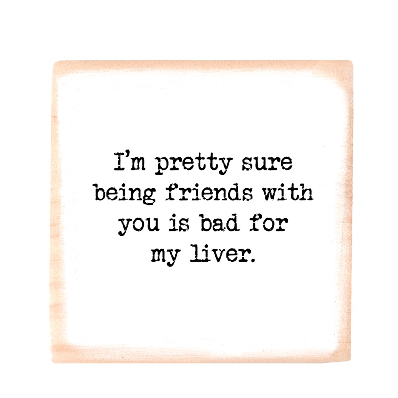 bad liver square wood block