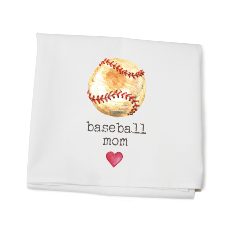 baseball mom flour sack towel