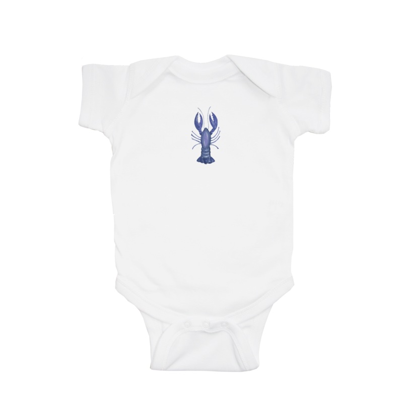 blue lobster baby snap up short sleeve