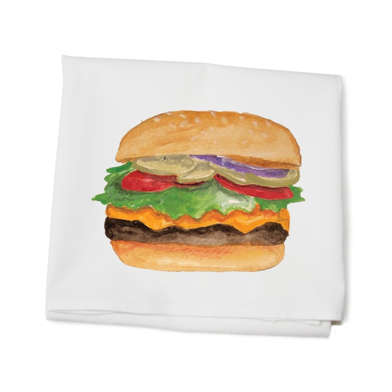 burger flour sack towel