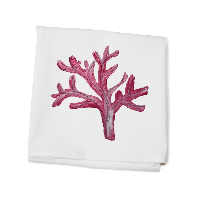 coral pink flour sack towel