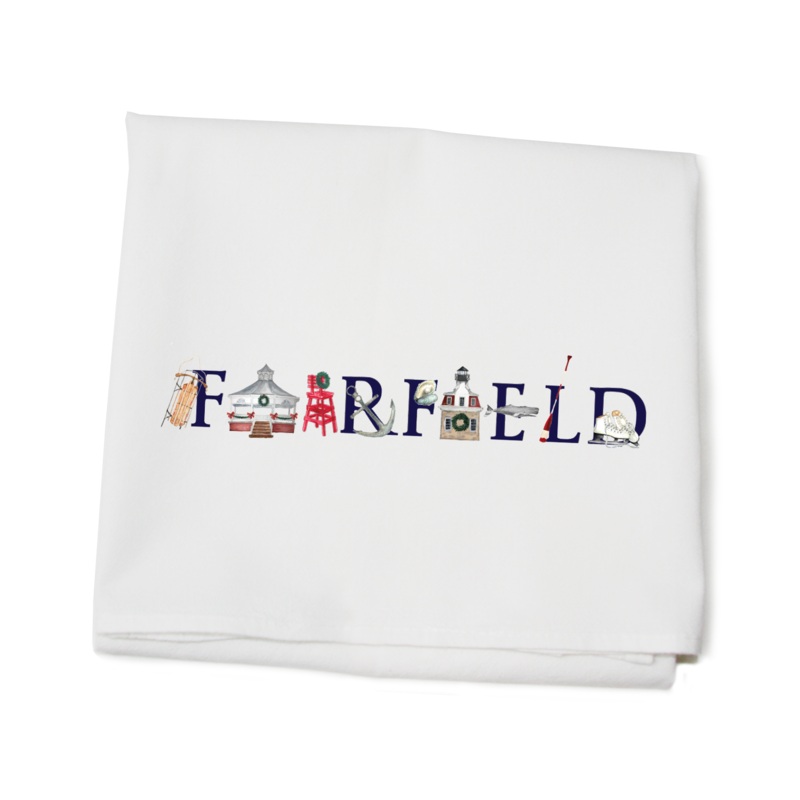 fairfield ct holiday flour sack towel