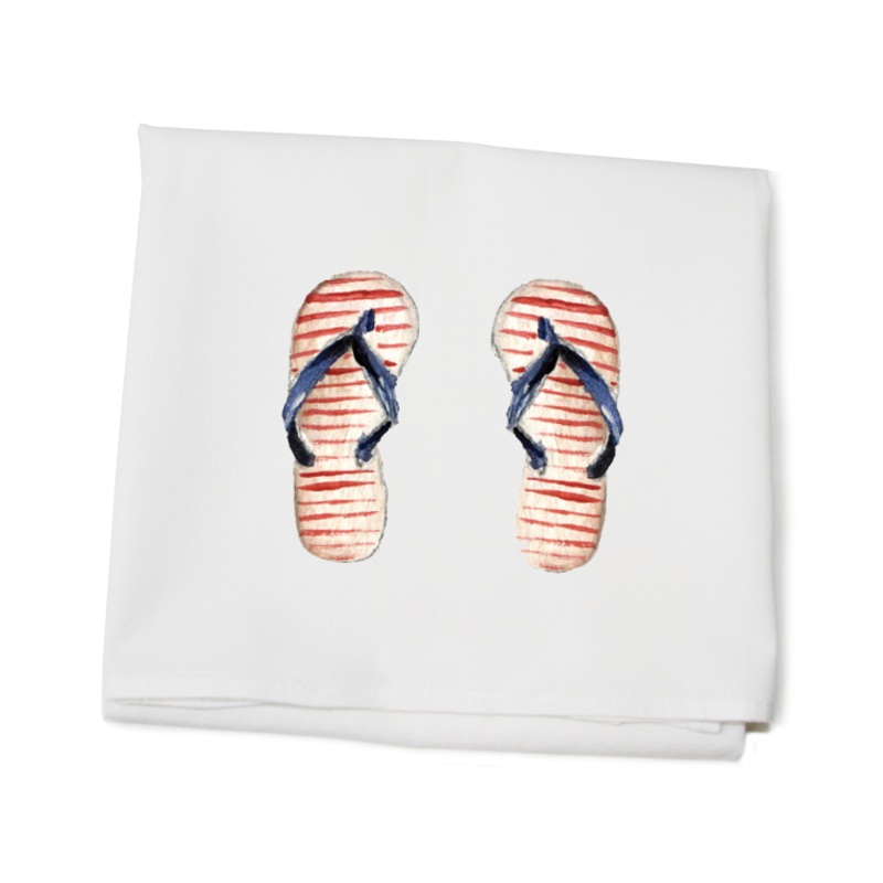 flip flops flour sack towel