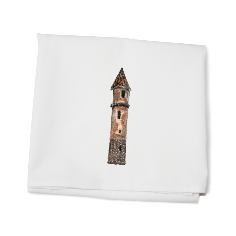 victoria pirate tower flour sack towel