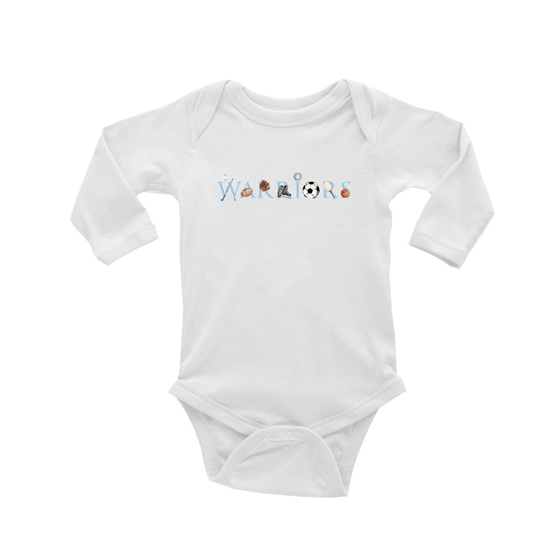 warriors baby snap up long sleeve