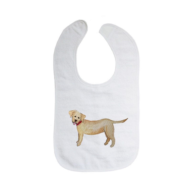 yellow lab standing bib