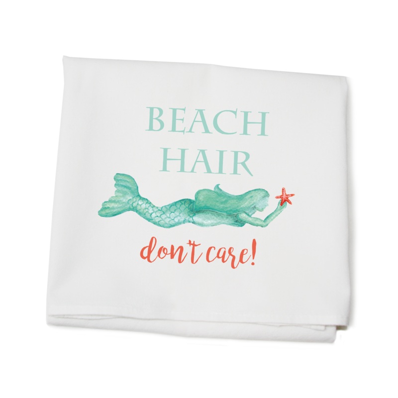 beach hair don’t care flour sack towel