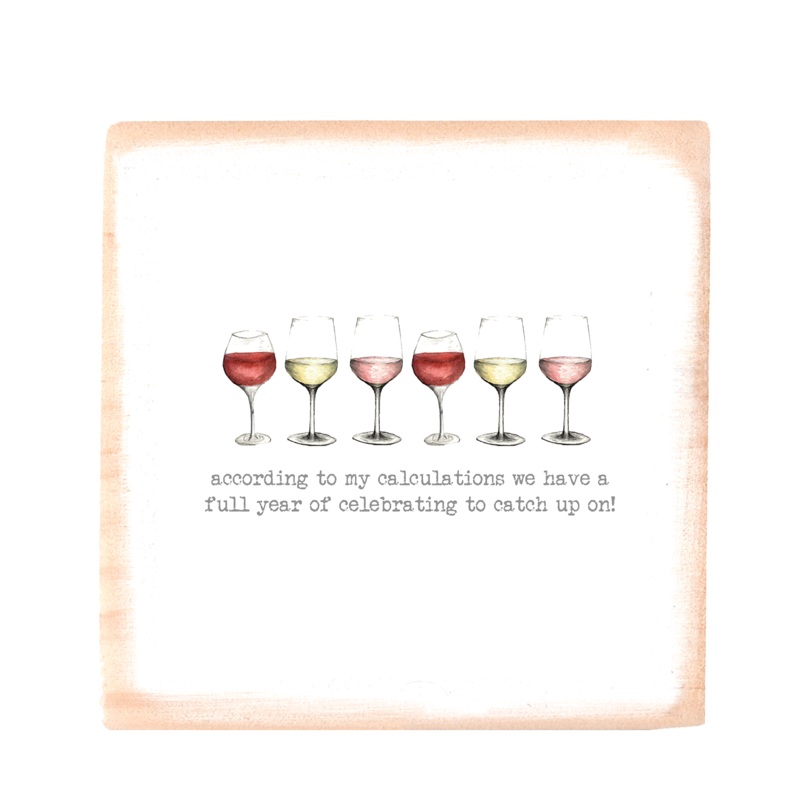 full year of catching up square wood block