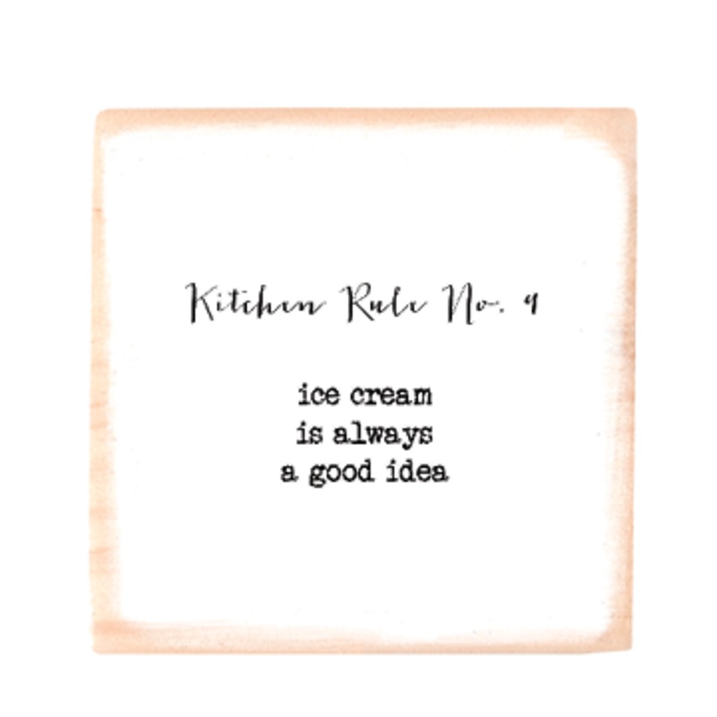 Kitchen rule no 9 square wood block