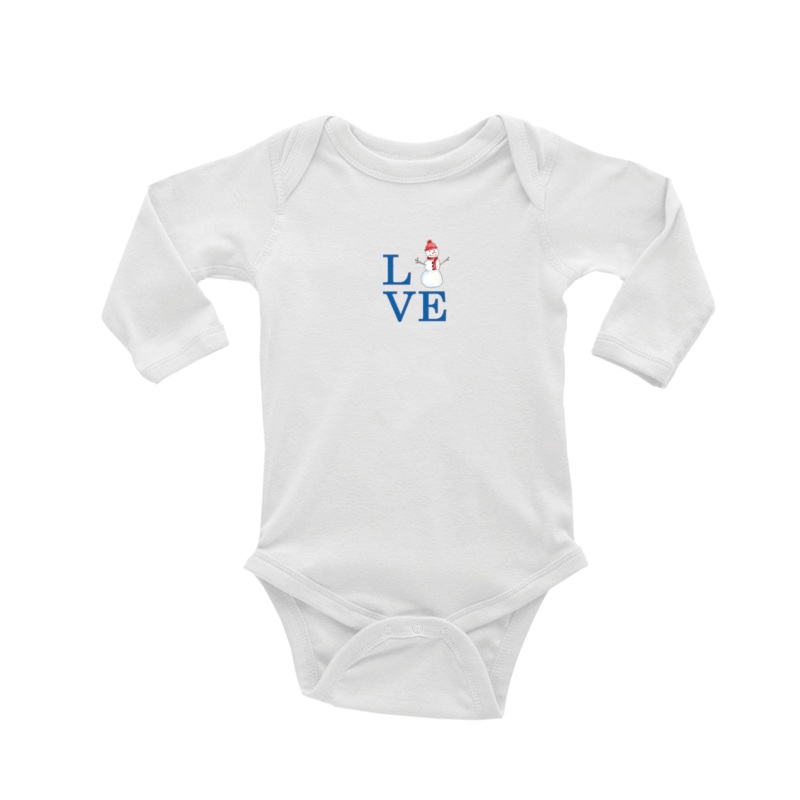 love snowman baby snap up long sleeve