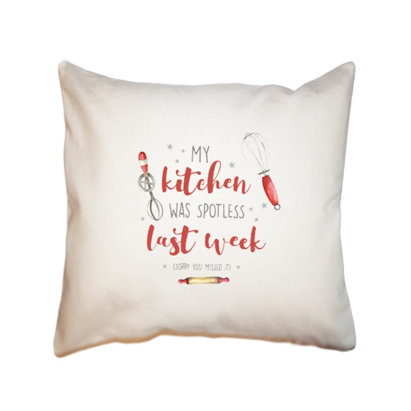 spotless kitchen + tools square pillow