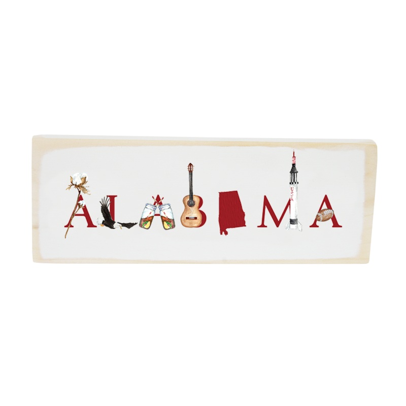 Alabama rectangle wood block