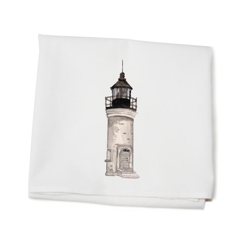 beaver Island lighthouse flour sack towel