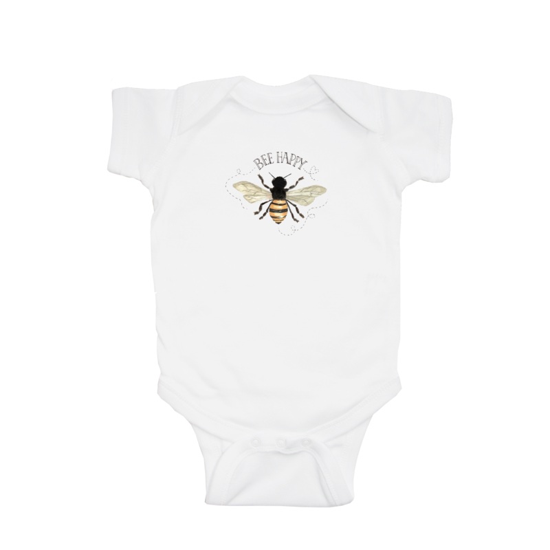 bee happy baby snap up short sleeve