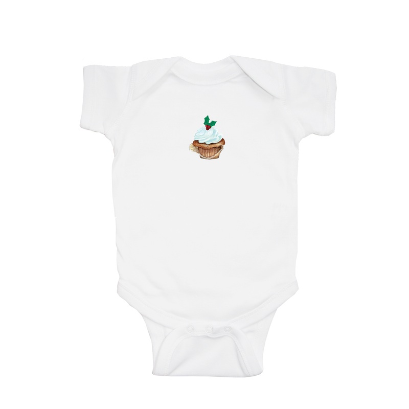 christmas cupcake baby snap up short sleeve