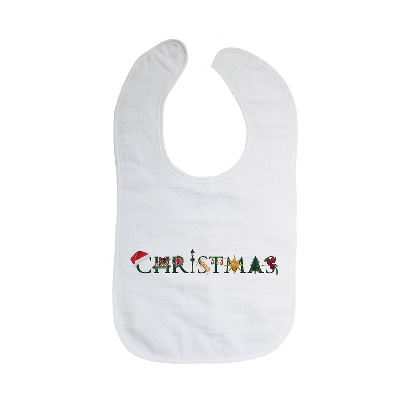 christmas illu-stated bib