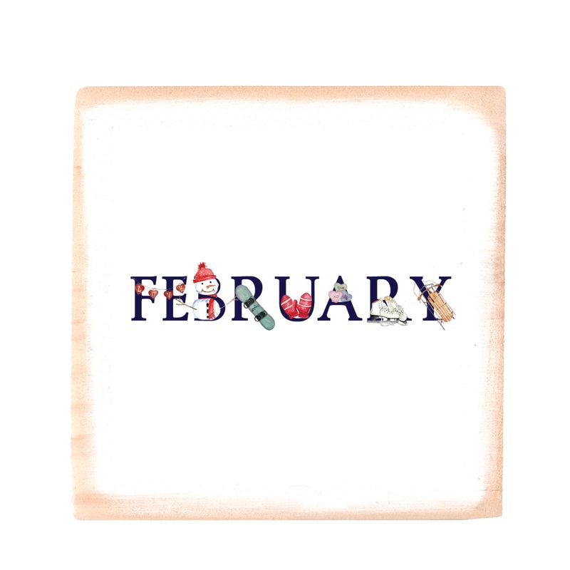 february wood block