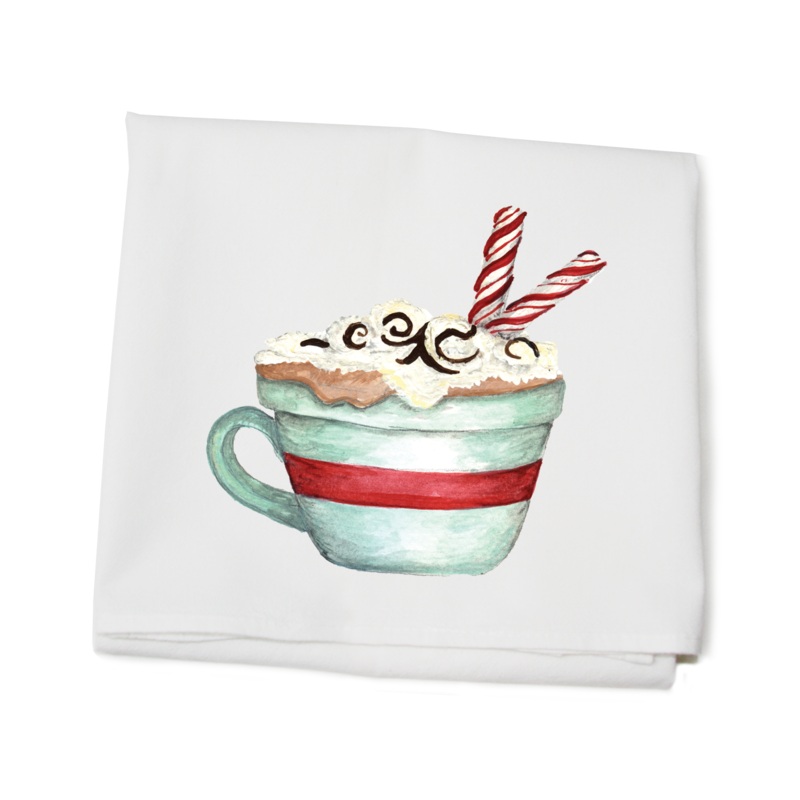 hot cocoa flour sack towel