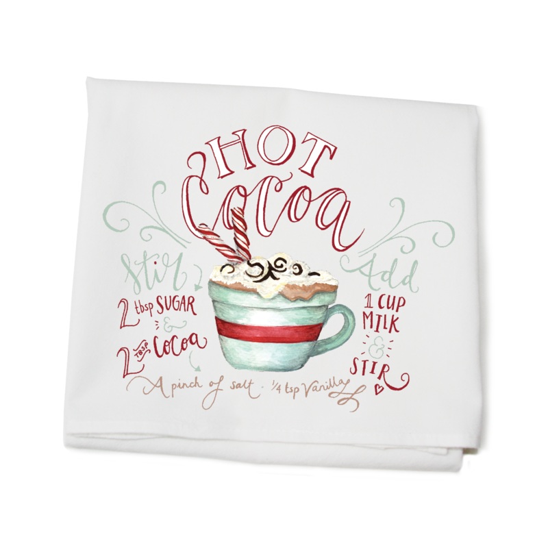 hot cocoa recipe flour sack towel