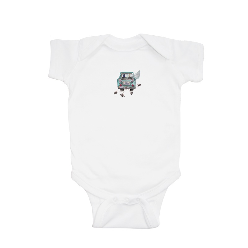 just married 4 ever jeep baby snap up short sleeve