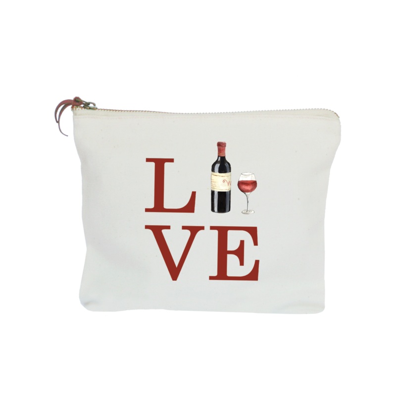 love wine zipper pouch