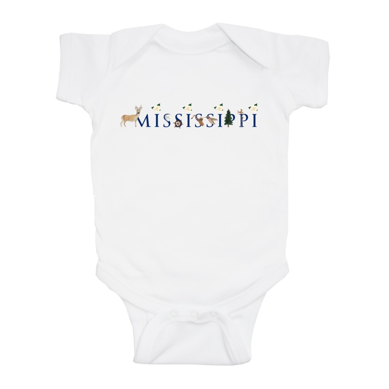 Mississippi baby snap up short sleeve