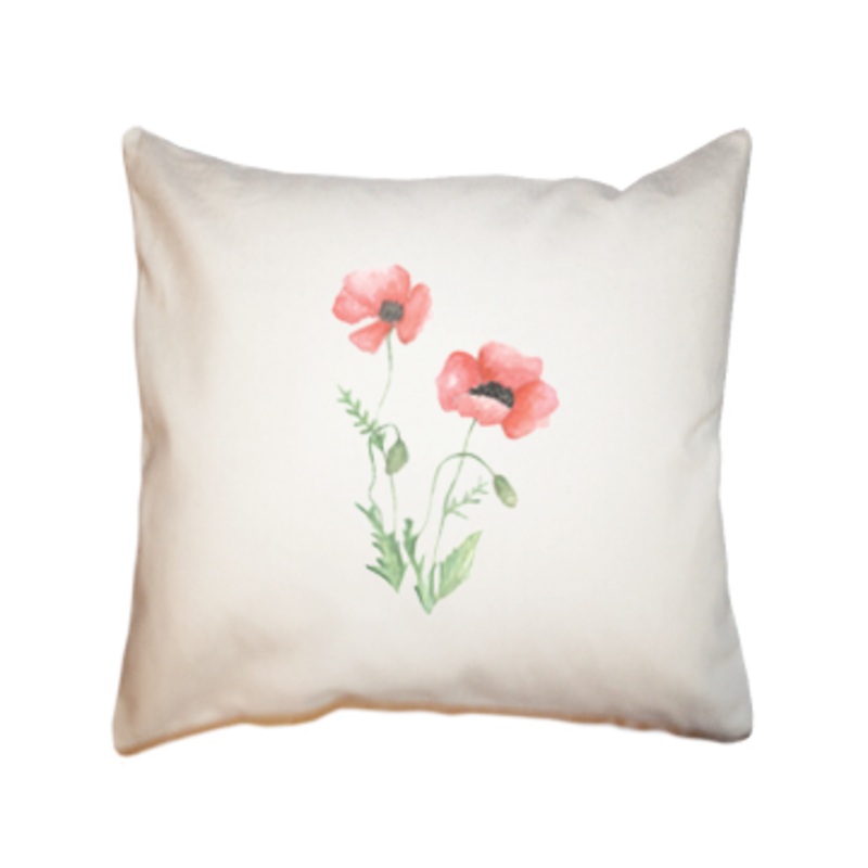 poppies square pillow